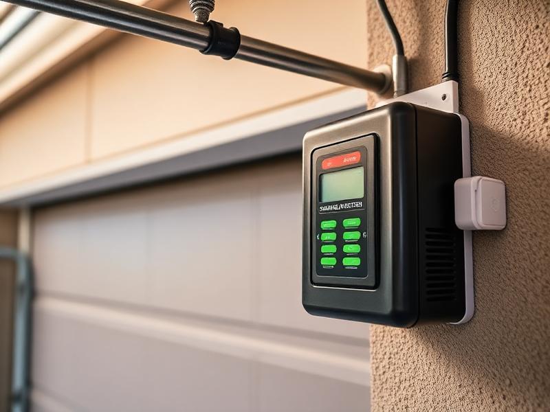 Garage door opener with surge protection equipment installed for electrical safety